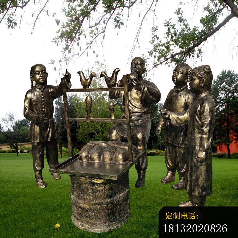 吹糖人民俗人物铜雕 (1)_800*800