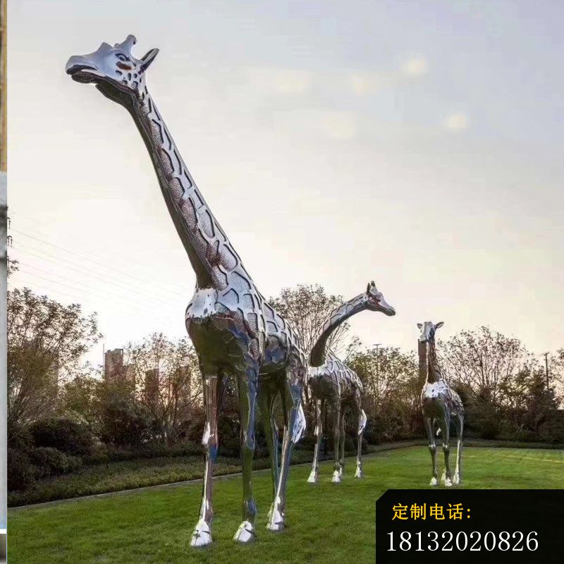 公园不锈钢大型长颈鹿雕塑 (1)_800*800
