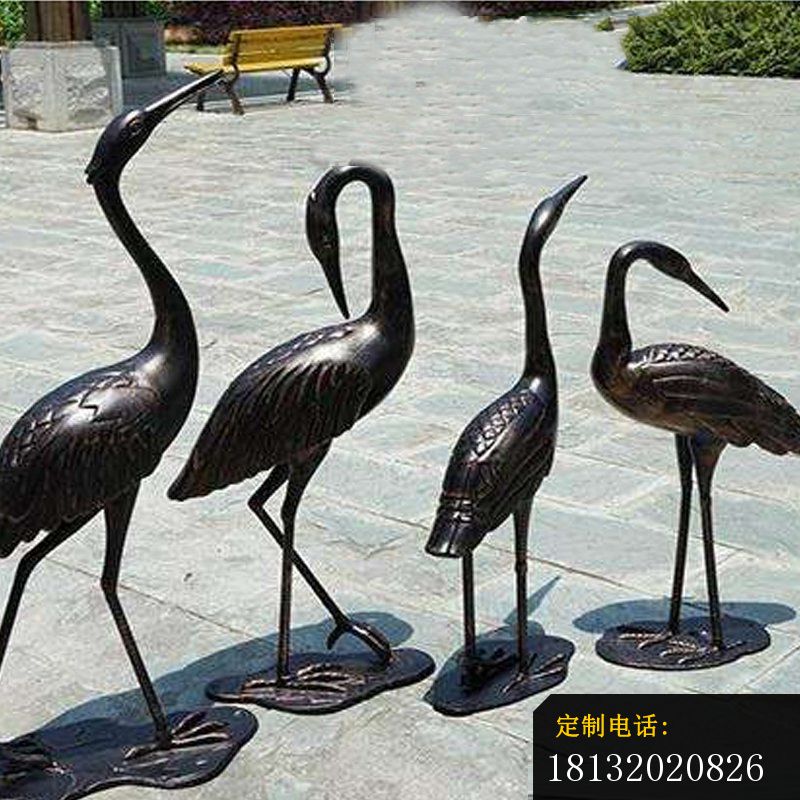 公园动物铜雕丹顶鹤 (1)_800*800