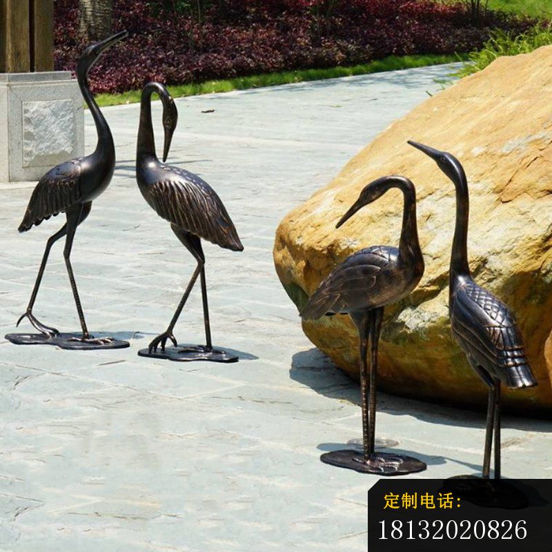 公园动物铜雕丹顶鹤 (2)_800*800