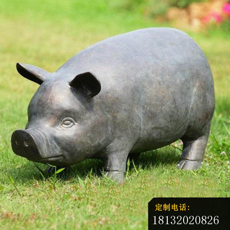 公园动物铜雕猪_750*750