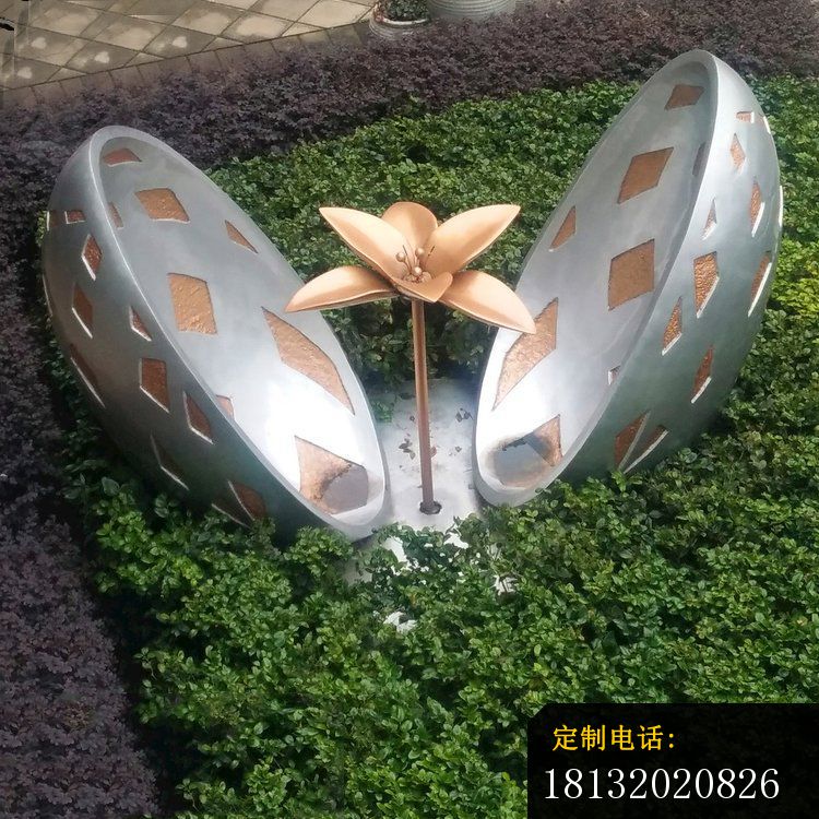 公园锻铜花朵雕塑_750*750