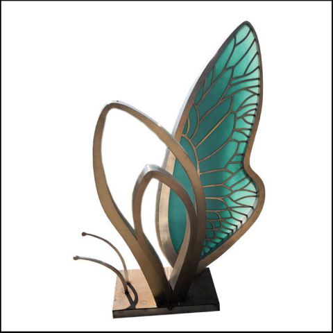 不锈钢抽象蝴蝶翅膀雕塑