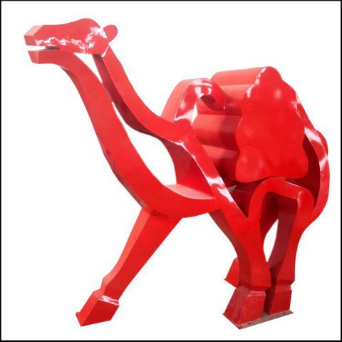 不锈钢抽象剪影骆驼雕塑