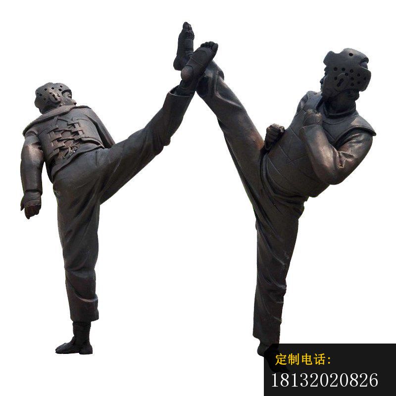 跆拳道比赛人物铜雕_800*800