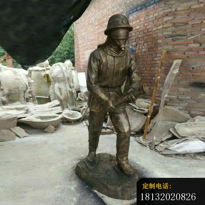 灭火救人的消防员铜雕 (1)_800*800
