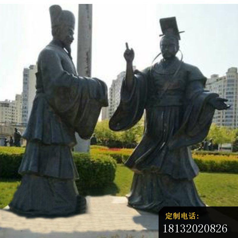 古代故事一鸣惊人铜雕_800*800