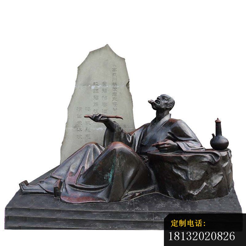 古代诗人杜甫铜雕像_800*800