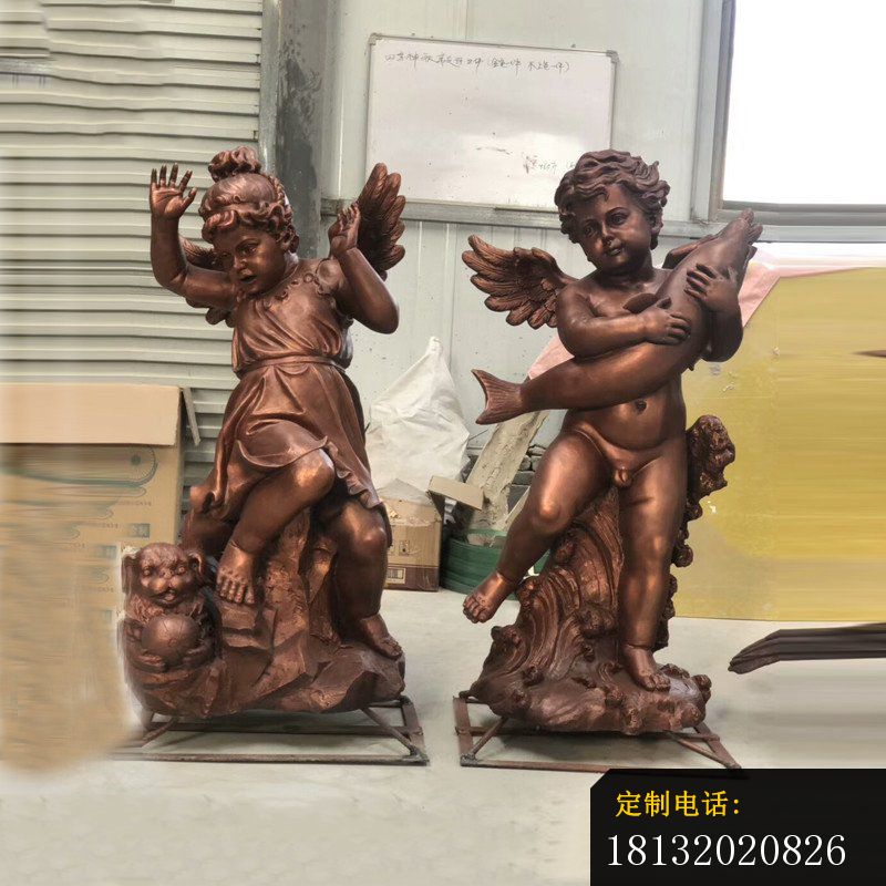 西方小天使和小动物铜雕 (1)_800*800