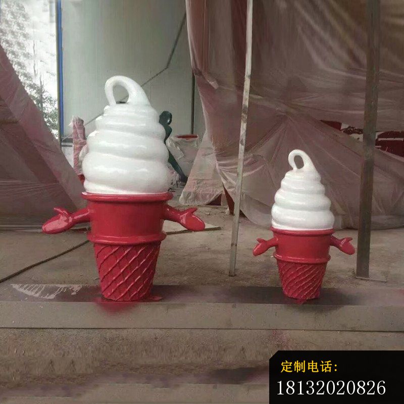 商场玻璃钢卡通冰淇淋雕塑_800*800