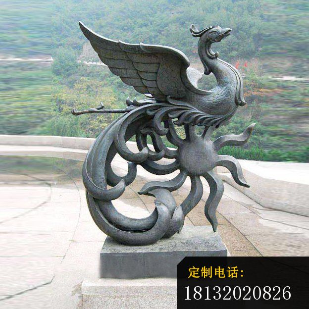 古代四大神兽朱雀铜雕_624*624