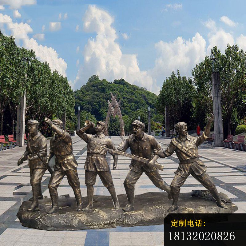 抗战主题红军铜雕 (4)_800*800