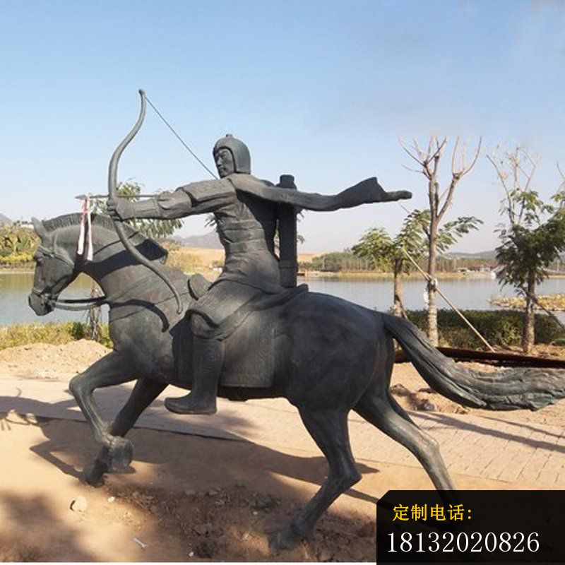骑马射箭的士兵铜雕_800*800