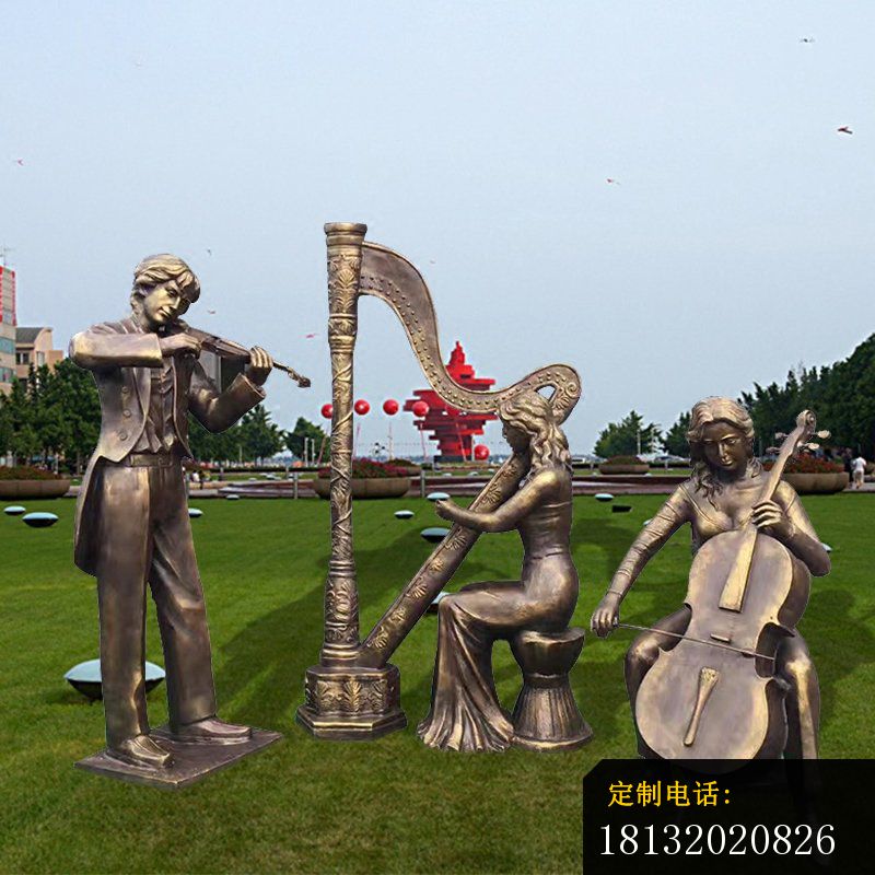 演奏乐器人物铜雕_800*800