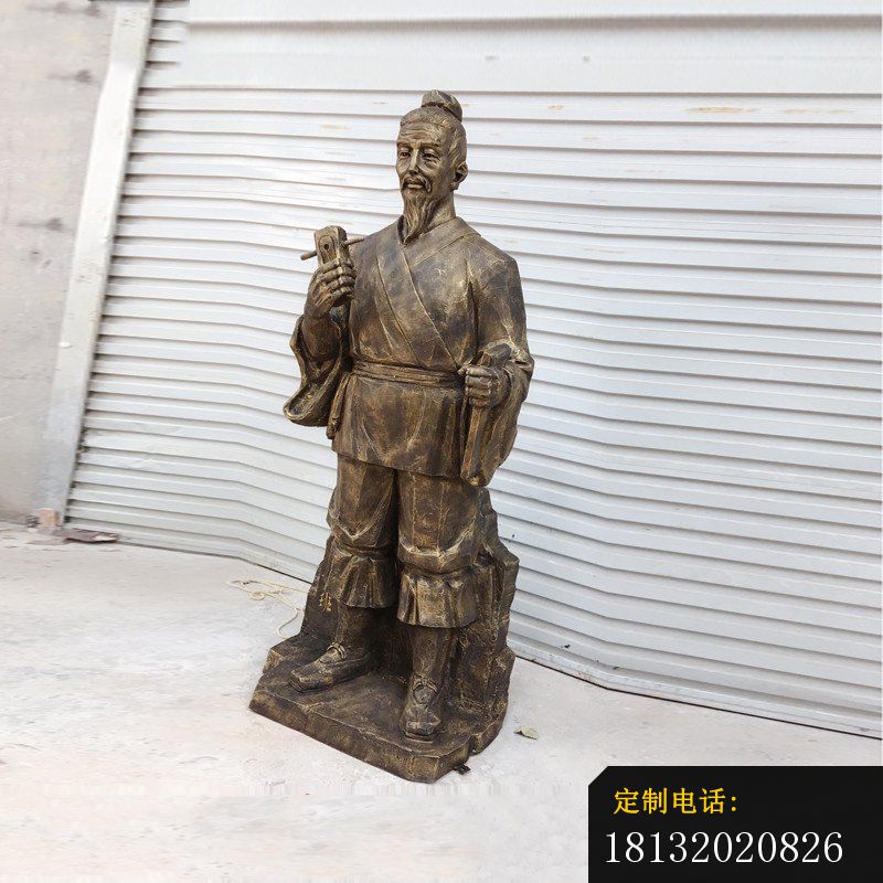 古代名人木匠祖师鲁班铜雕 (3)_800*800