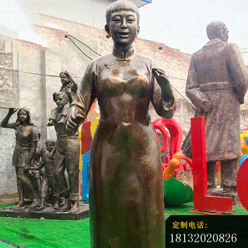 拉二胡唱戏人物铜雕 (4)_800*800