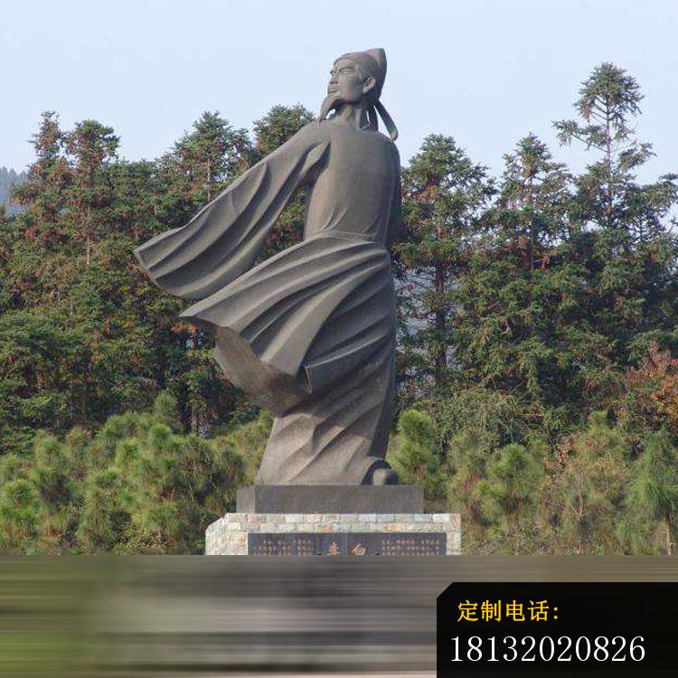 校园古代诗人李白名人铜雕_750*750