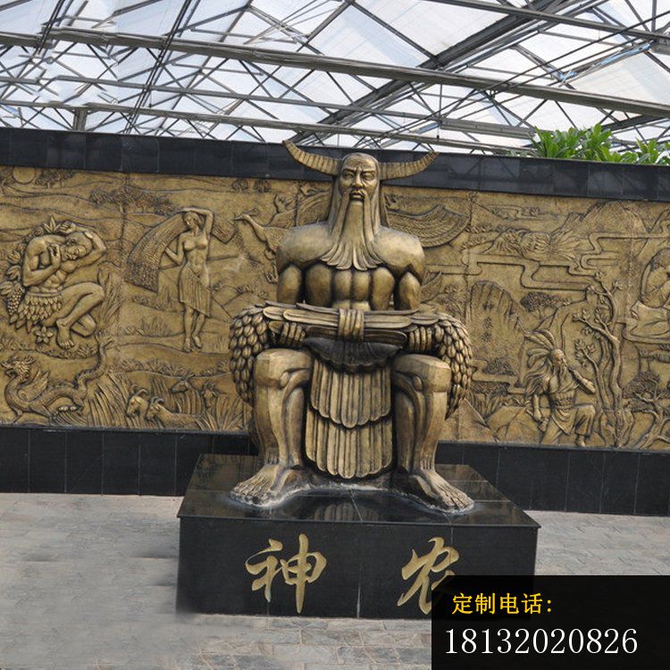 古代帝王神农铜雕_750*750