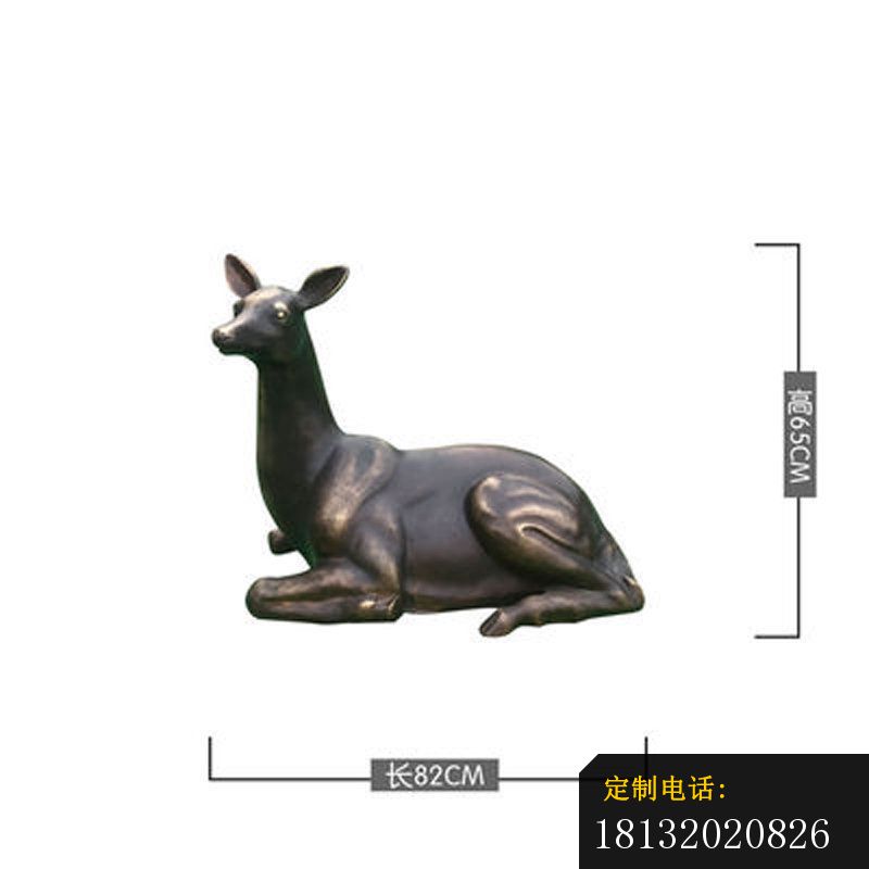 铸铜跪姿鹿雕塑_800*800