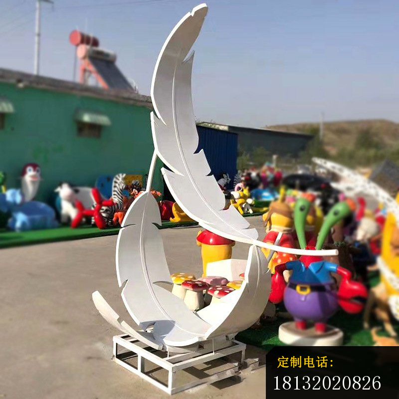景区不锈钢抽象羽毛雕塑_800*800