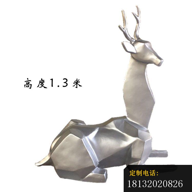公园不锈钢几何抽象鹿雕塑 (3)_750*750