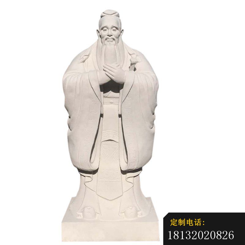 汉白玉孔子行教像石雕_800*800