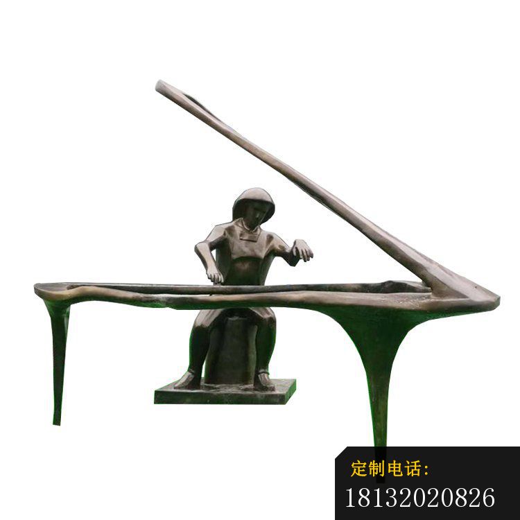 弹钢琴抽象人物铜_750*750