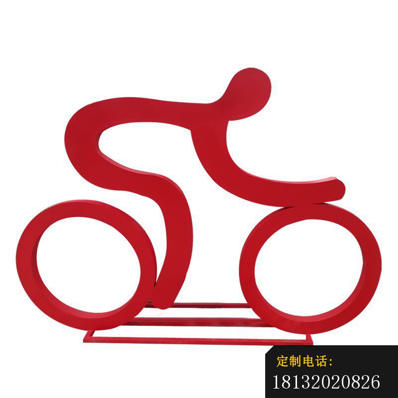 骑自行车不锈钢抽象人物剪影雕塑_800*800