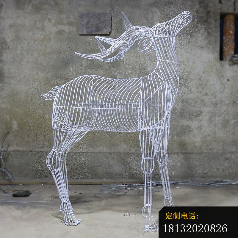 小区不锈钢镂空鹿雕塑 (3)_800*800