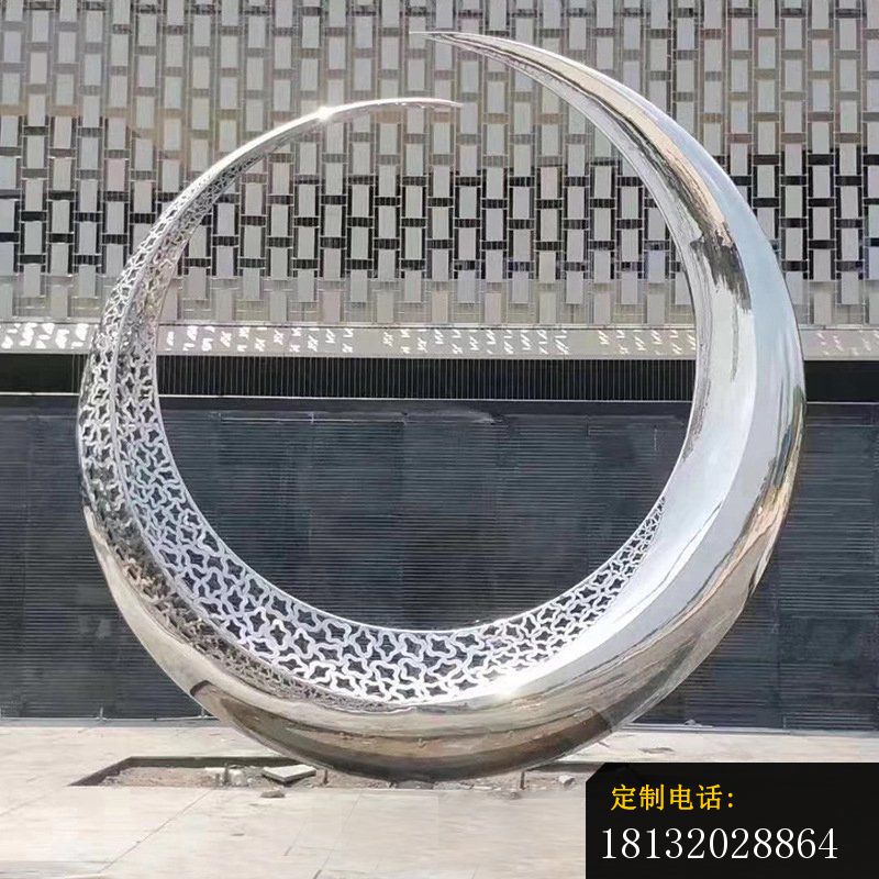 酒店不锈钢抽象圆环雕塑 (3)_800*800