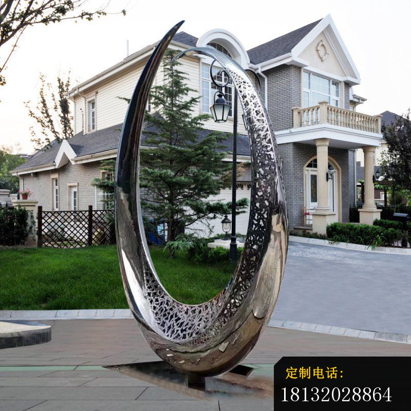 酒店不锈钢抽象圆环雕塑 (2)_800*800