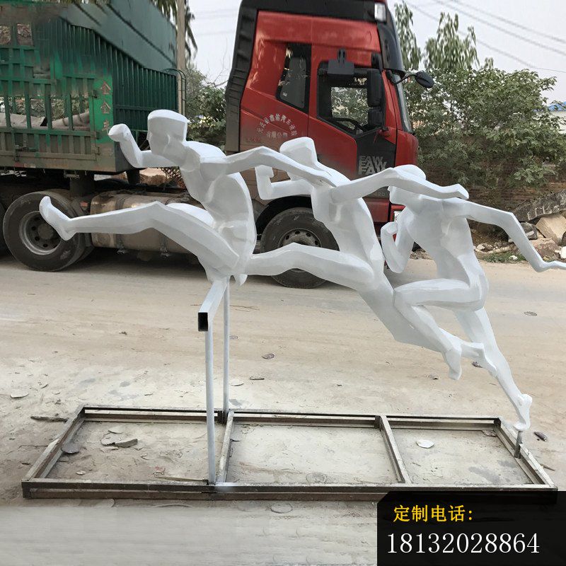 不锈钢抽象跨栏运动人物雕塑 (2)_800*800