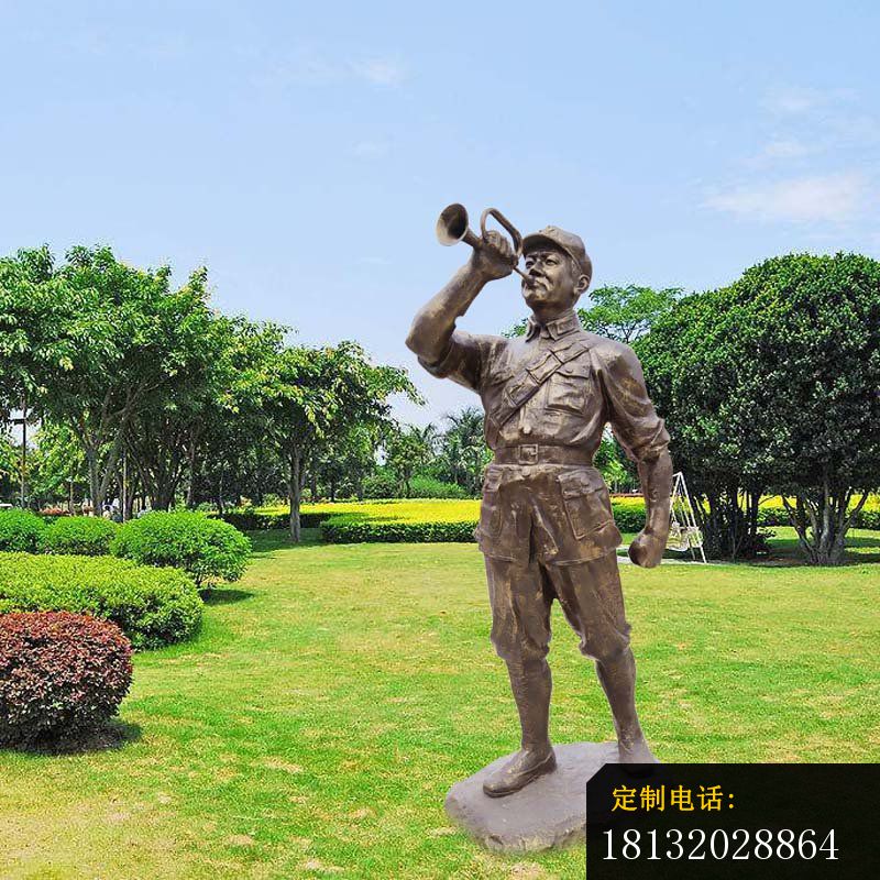 吹冲锋号红军铜雕_800*800