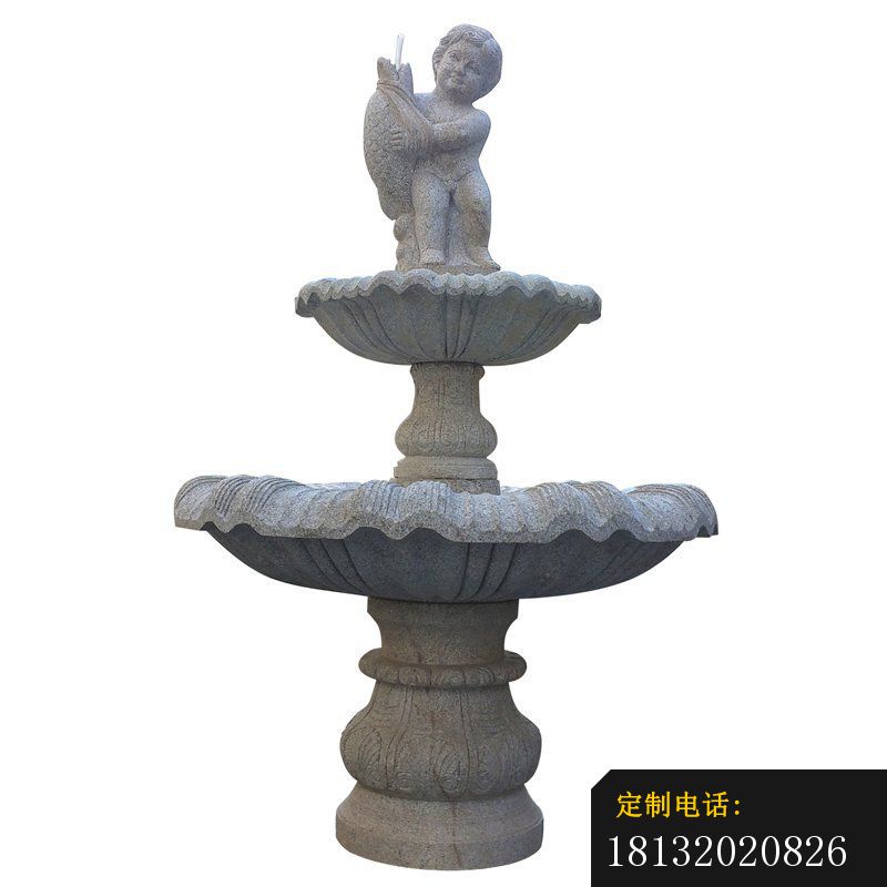 大理石小男孩抱鱼喷泉雕塑 (4)_800*800