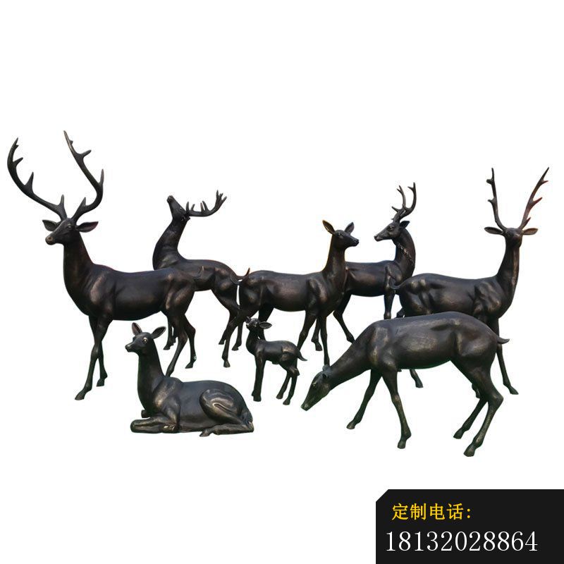 铸铜群鹿雕塑_800*800