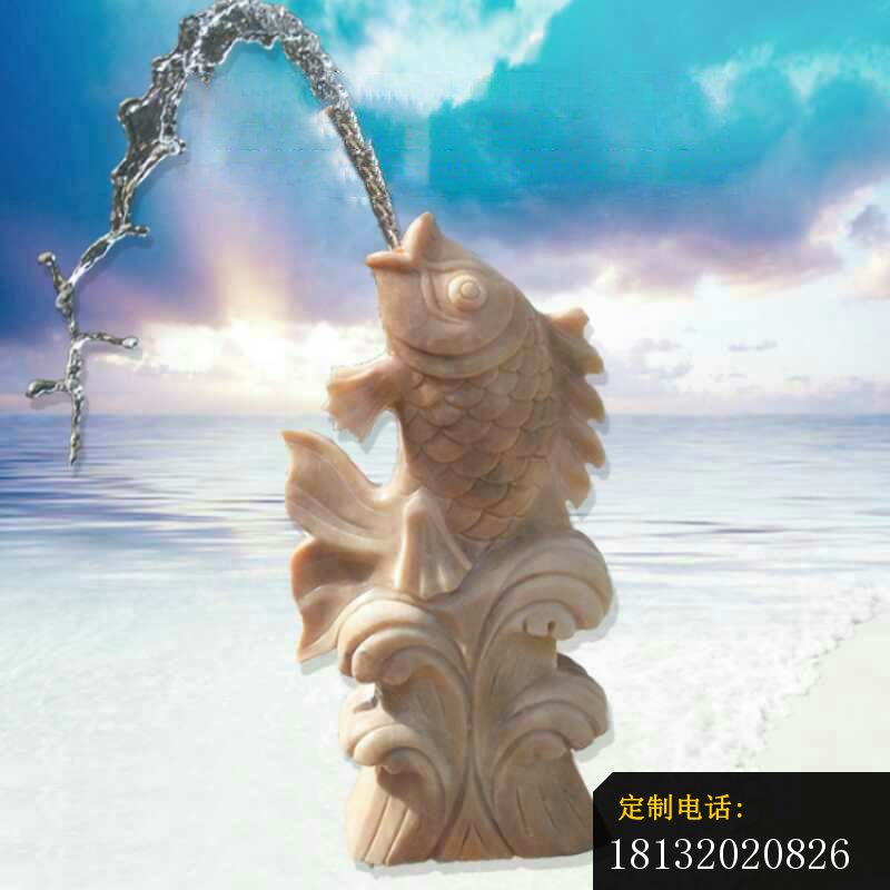 晚霞红鲤鱼喷泉石雕 (2)_800*800