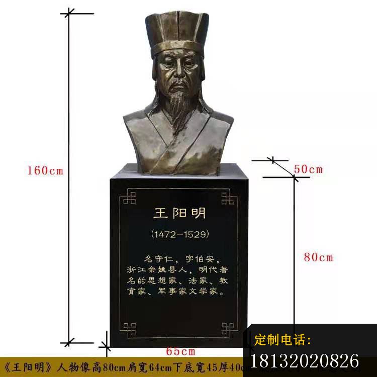 明代思想家王阳明胸像铜雕_750*750