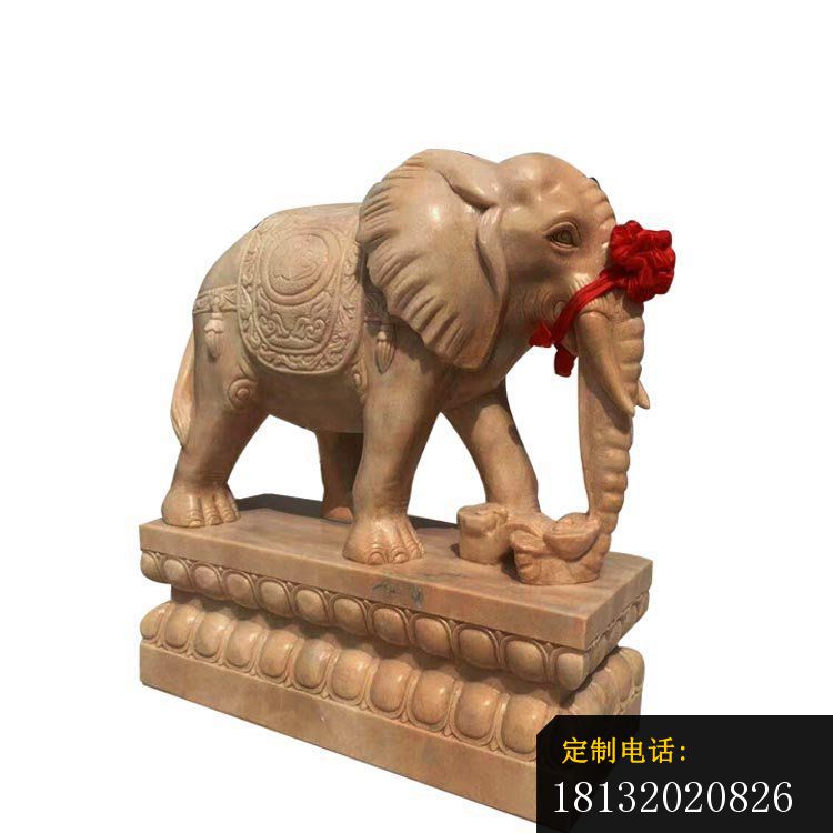 晚霞红大象石雕 (2)_750*750