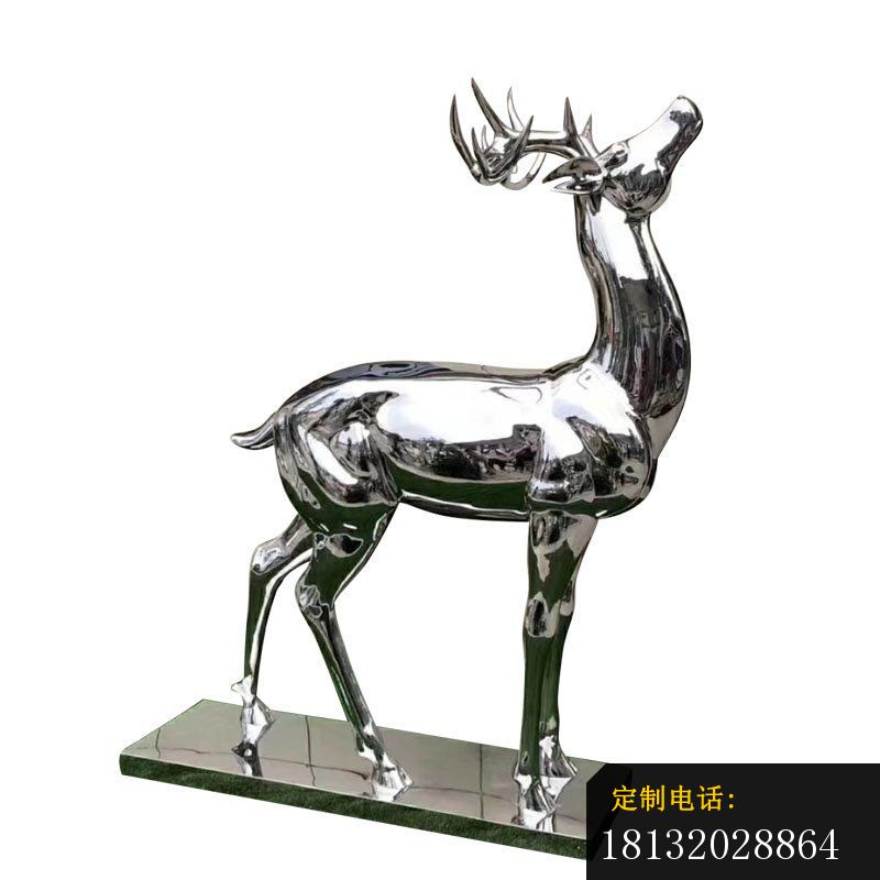 镜面不锈钢小鹿雕塑_800*800