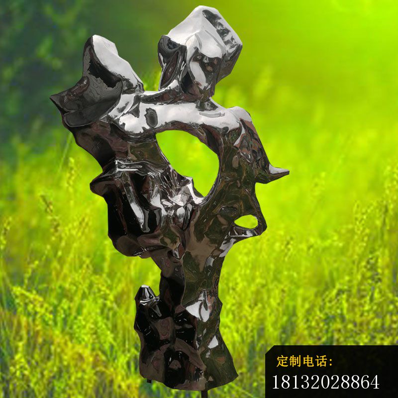 不锈钢抽象太湖石雕塑 (1)_800*800