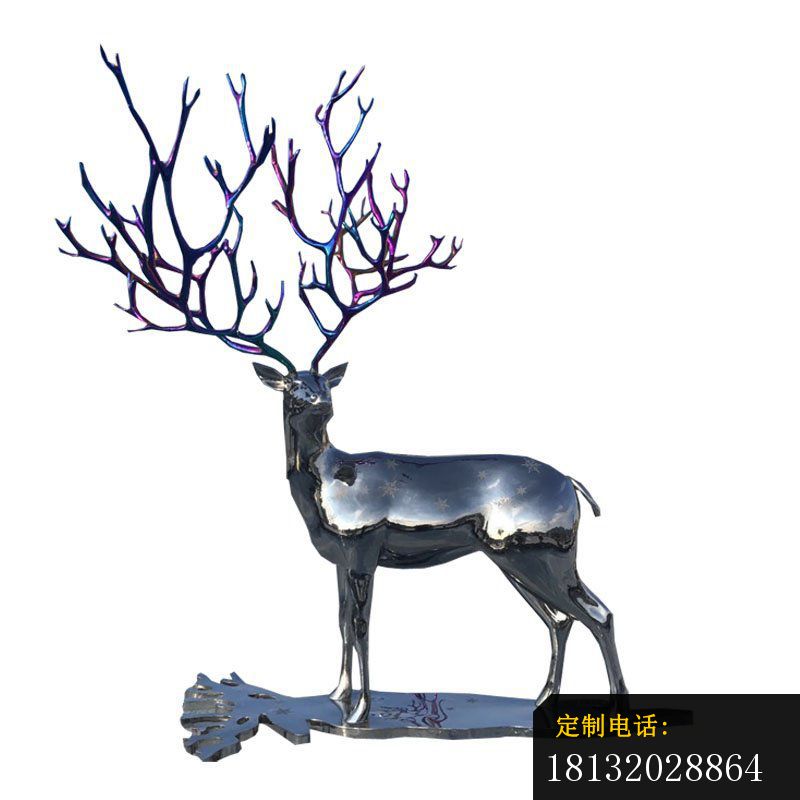 镜面不锈钢抽象麋鹿雕塑 (1)_800*800