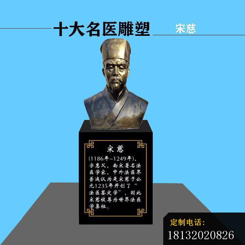 宋慈名医胸像铜雕_800*800