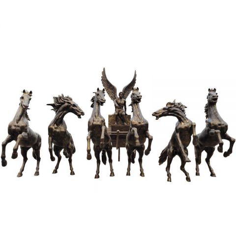 六匹马阿波罗战车铜雕