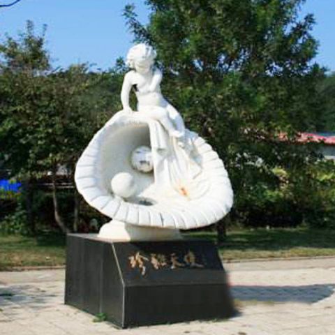 汉白玉珍珠天使石雕