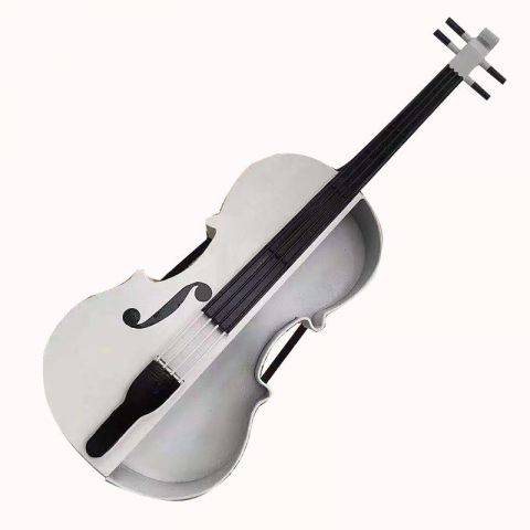 不锈钢大提琴花盆雕塑