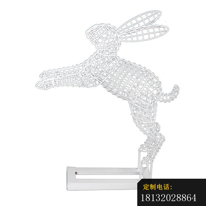 不锈钢镂空跳跃兔子雕塑 (2)_800*800