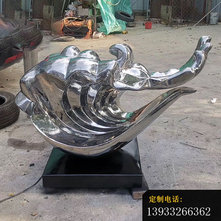 不锈钢抽象小象雕塑_750*750