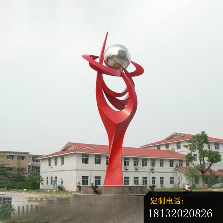 企业不锈钢抽象凝聚雕塑_750*750