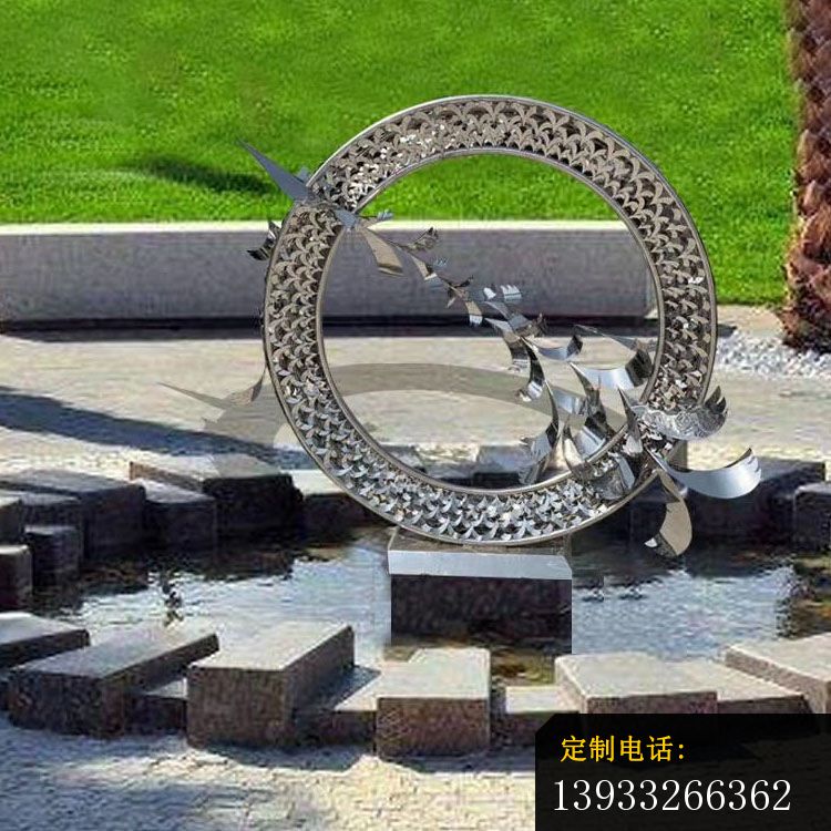 不锈钢大雁圆环雕塑 (3)_750*750