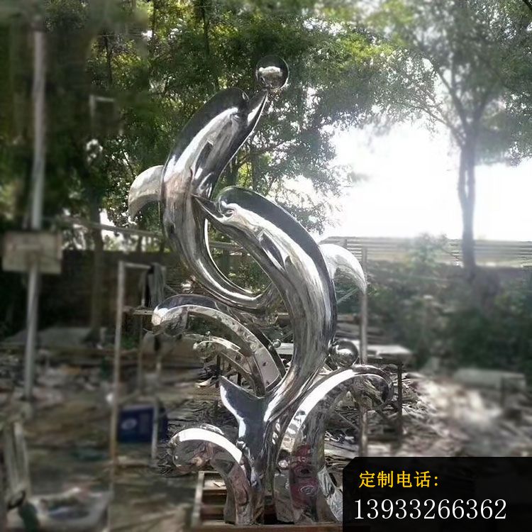 不锈钢蒸蒸日上海豚雕塑 (2)_750*750